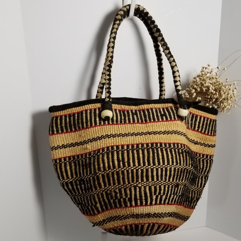 Sold/Vintage Woven Tote Bag - Picture 4 of 8
